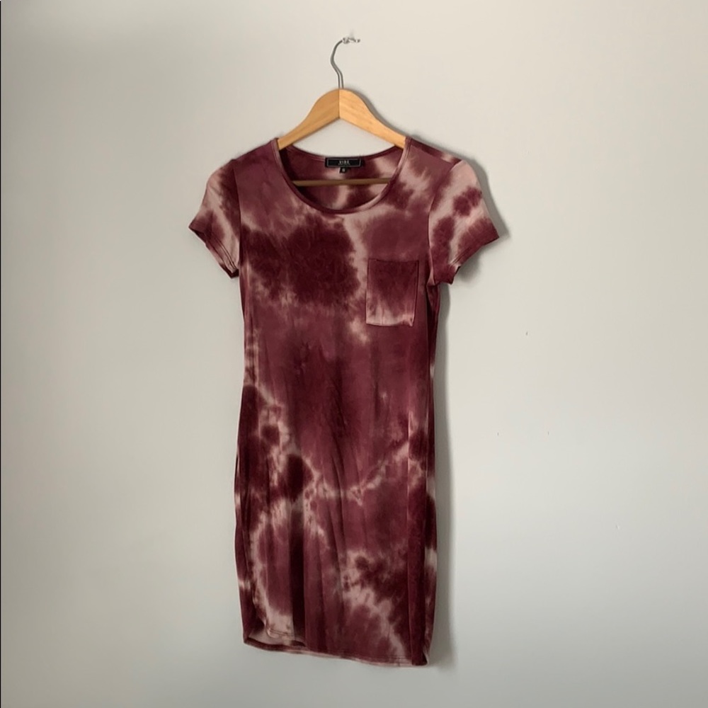 Mauve Tie Dye T-Shirt Dress